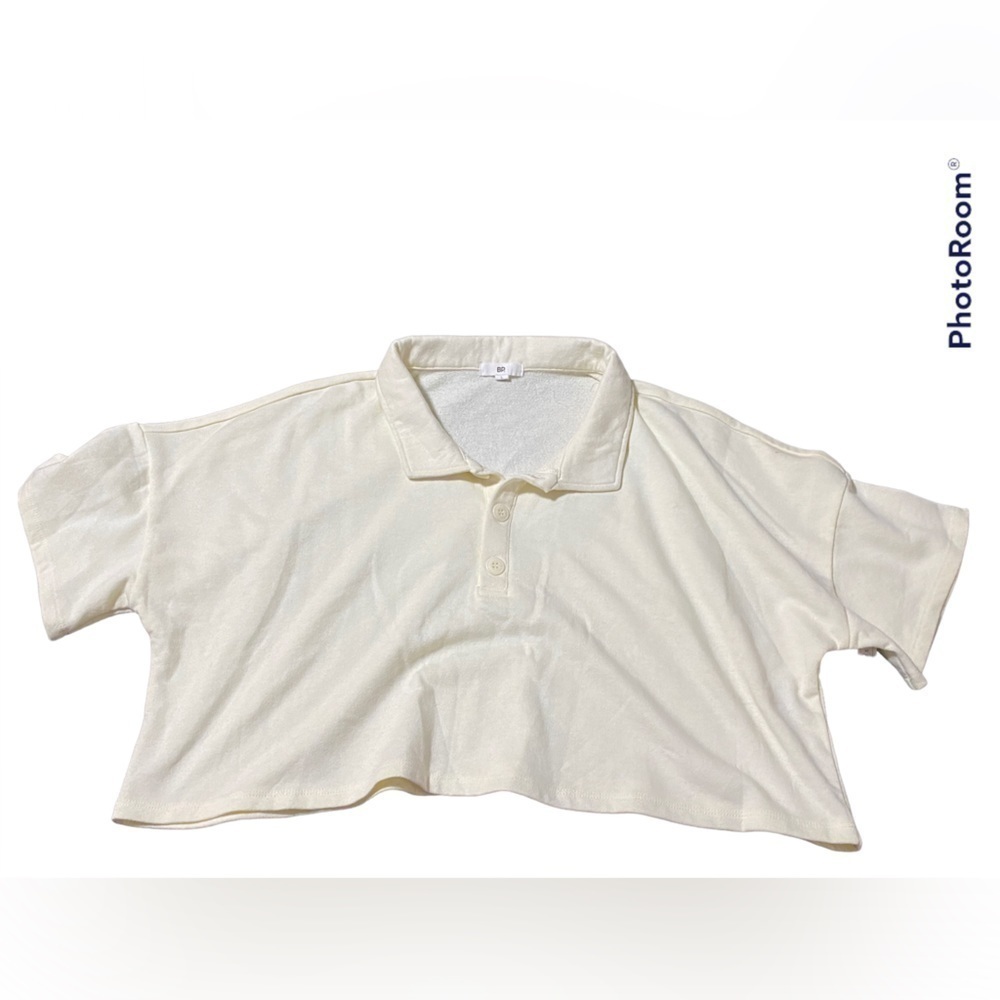 BP Off white Polo Crop Top